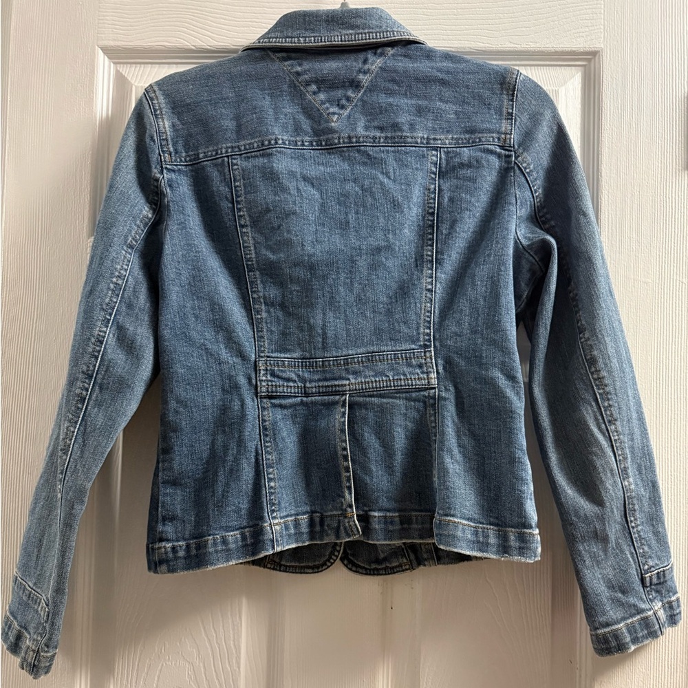 Tommy Hilfiger Women's Denim Jean Jacket Blazer Gold Buttons Sz 8 - Picture 2 of 9